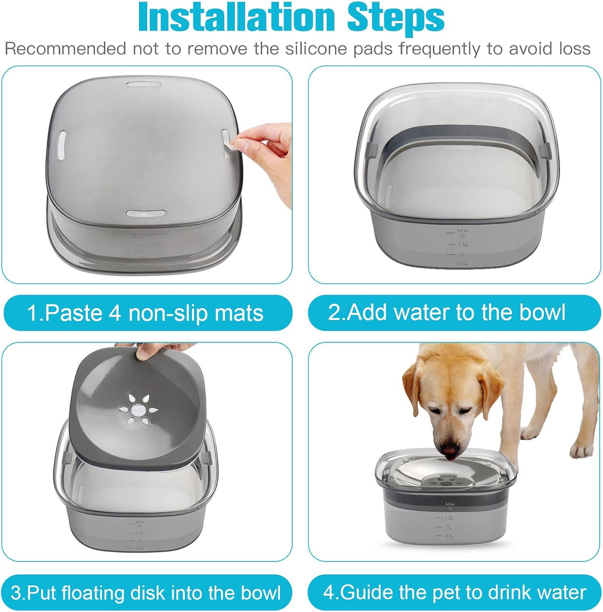 anti spill slow water feeder bowl