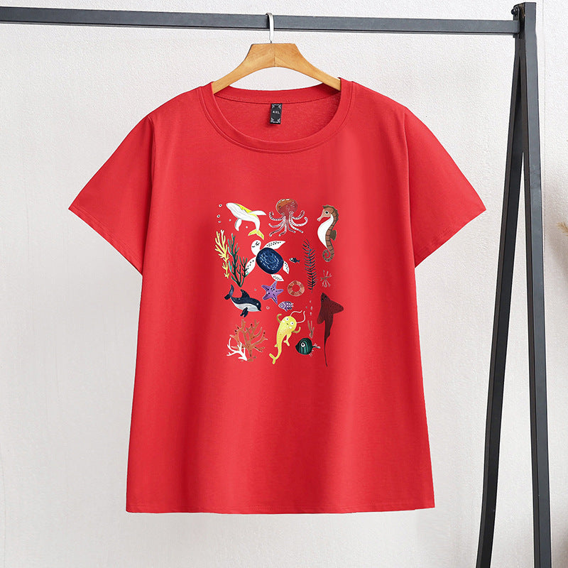 womens plus size ocean world print tshirt