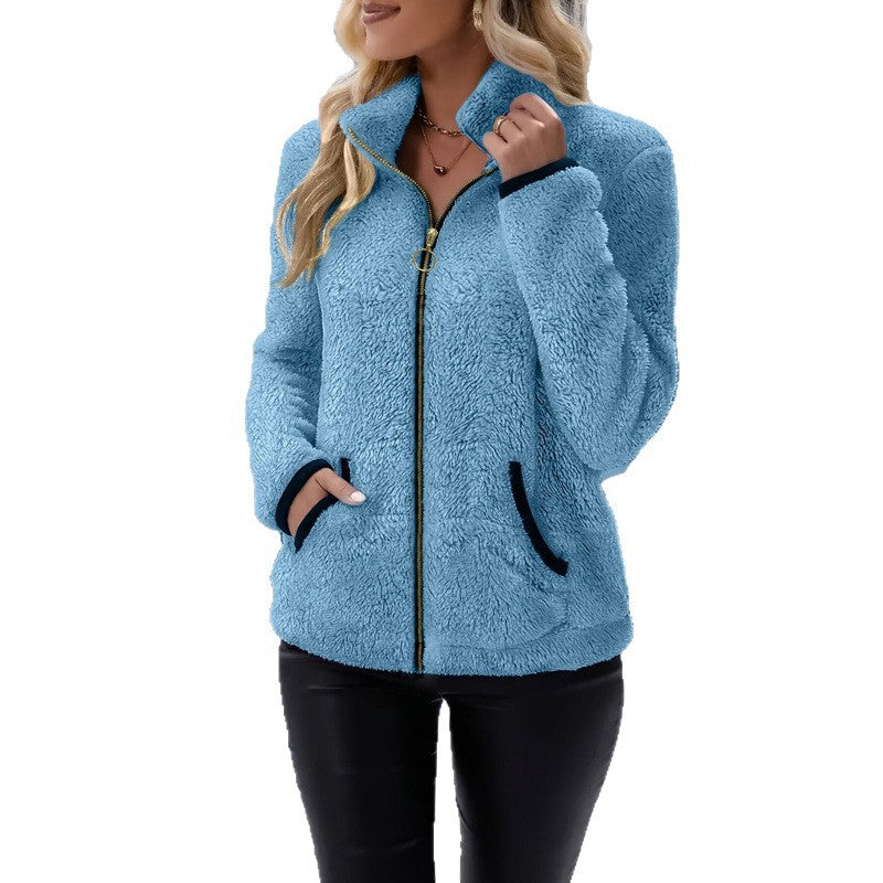 double sided fleece jacket Hooded Zip Up Jacket