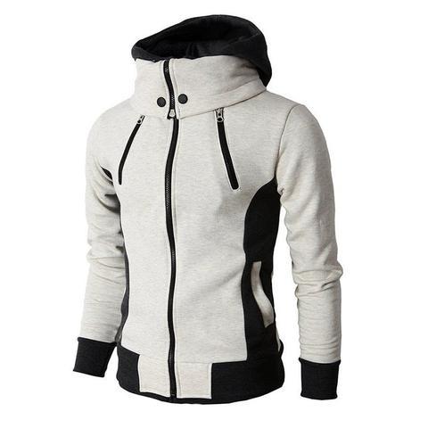Mens Zip Up Hooded Sweatshirt Jacket Layered Look