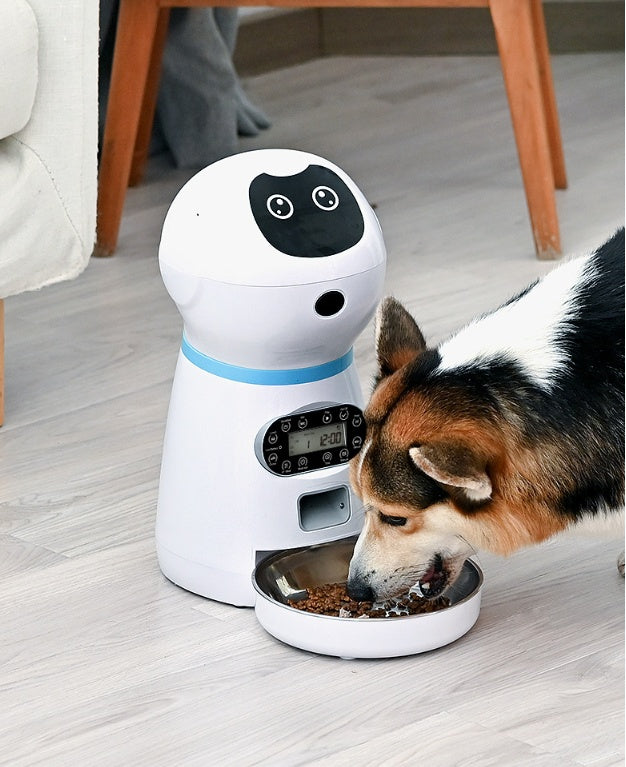 automatic pet feeder with voice recording