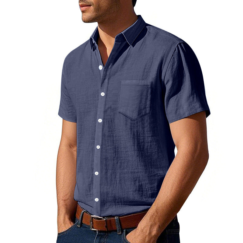 Mens Loose Fit Short Sleeve Shirt Casual Summer Style