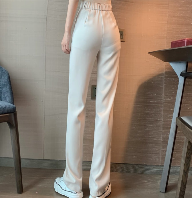 Womens High Waist Wide Leg Suit Trousers