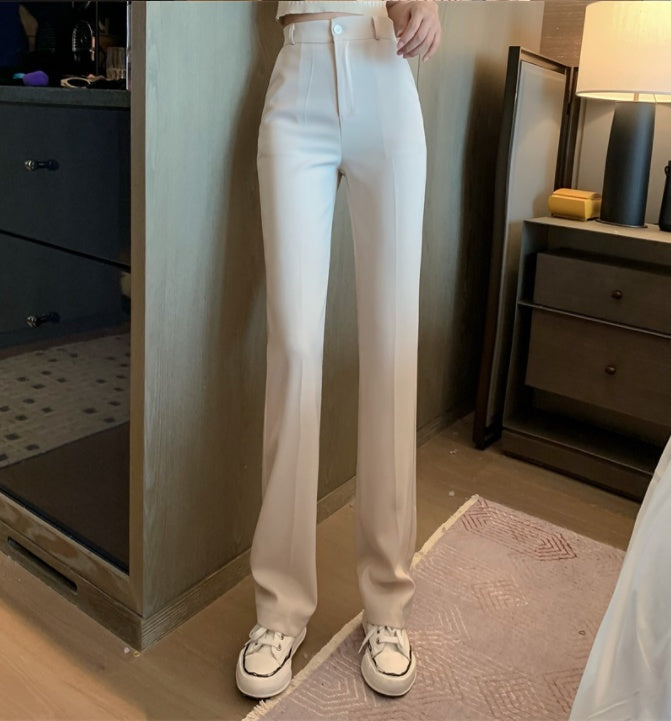 Womens High Waist Wide Leg Suit Trousers