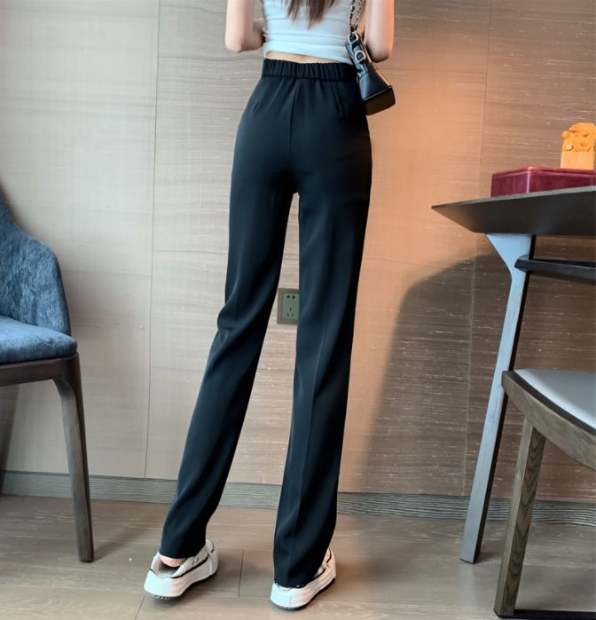 Womens High Waist Wide Leg Suit Trousers