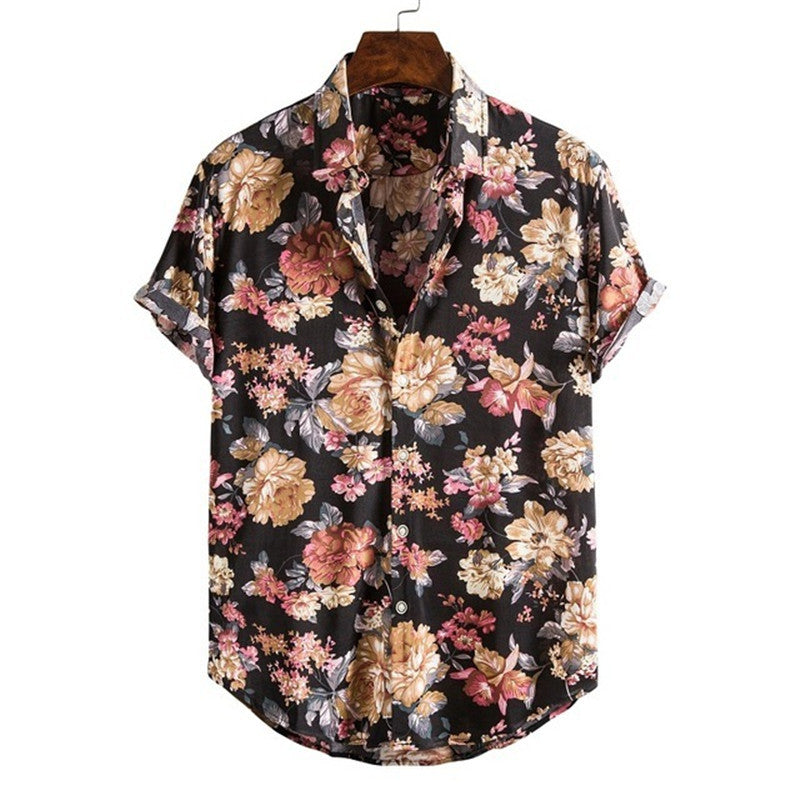 Mens Casual Polo Shirt Loose Fit Streetwear