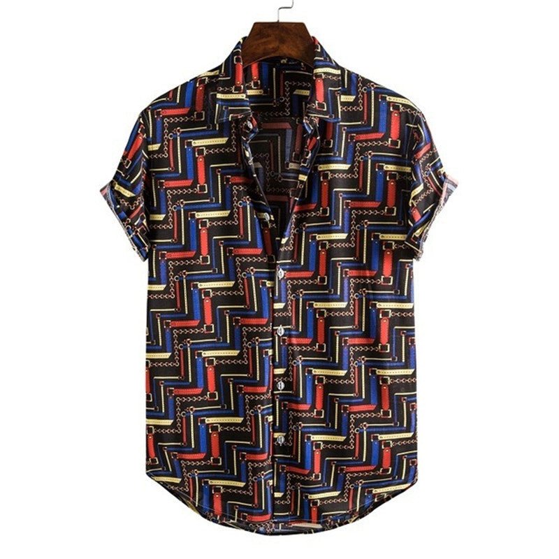 Mens Casual Polo Shirt Loose Fit Streetwear