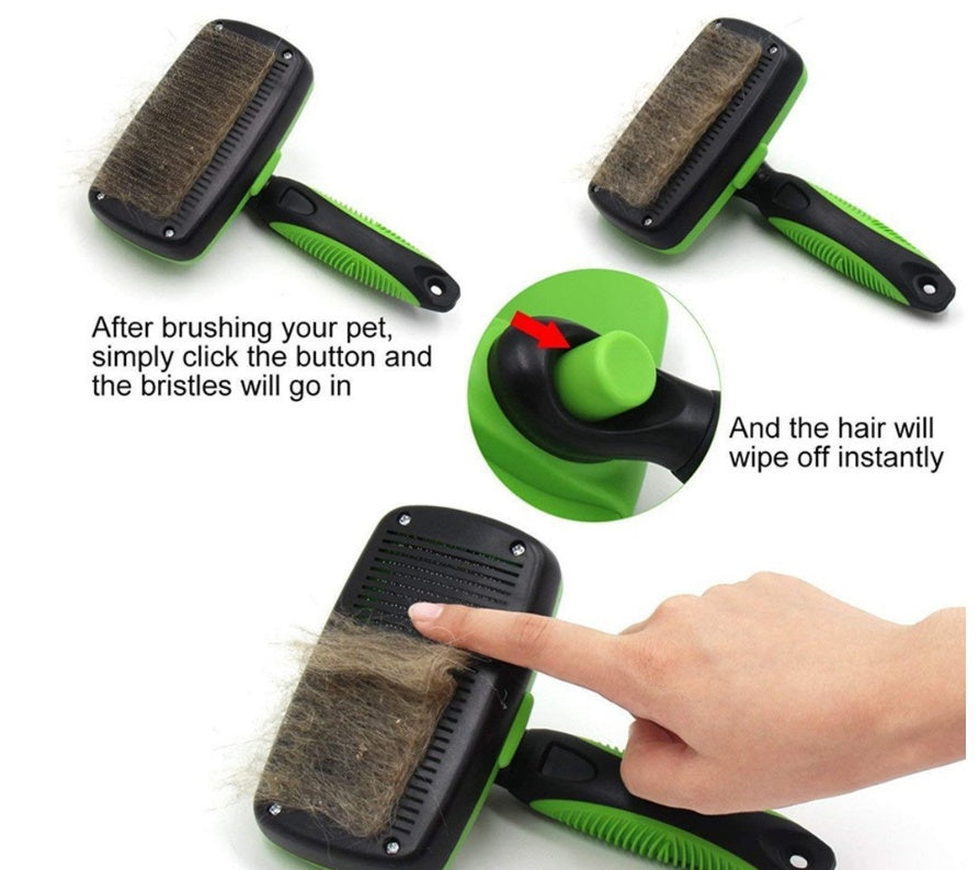 self cleaning slicker brush