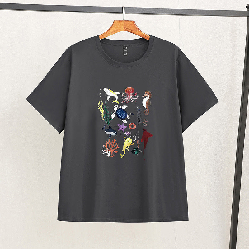 womens plus size ocean world print tshirt