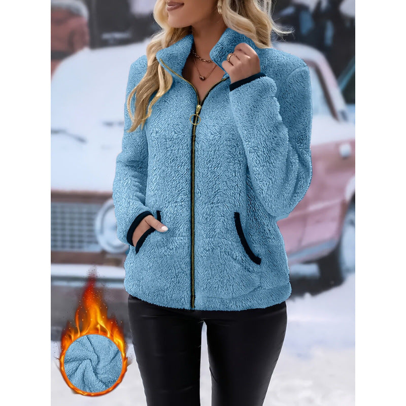 double sided fleece jacket Hooded Zip Up Jacket