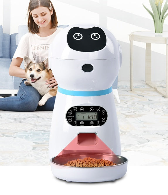 automatic pet feeder with voice recording