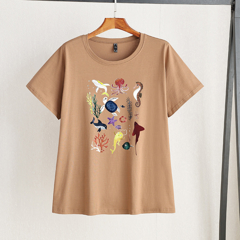 womens plus size ocean world print tshirt