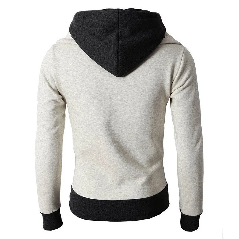 Mens Zip Up Hooded Sweatshirt Jacket Layered Look
