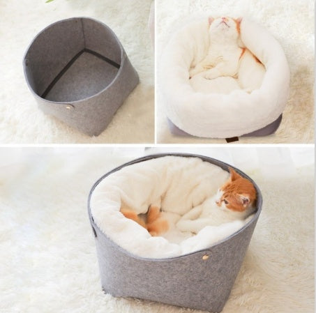 detachable enclosed pet bed
