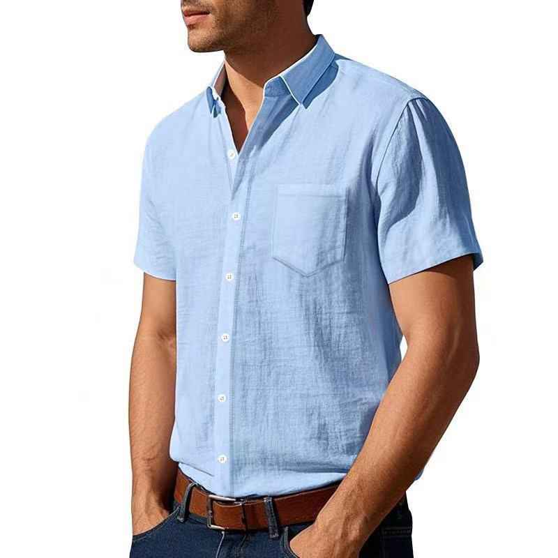 Mens Loose Fit Short Sleeve Shirt Casual Summer Style