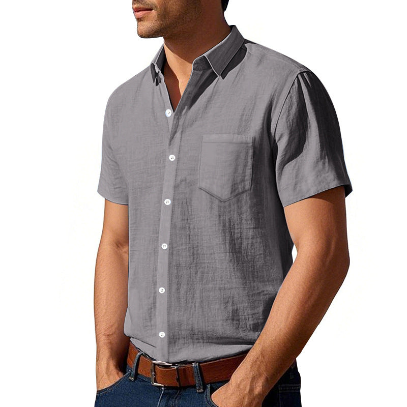 Mens Loose Fit Short Sleeve Shirt Casual Summer Style