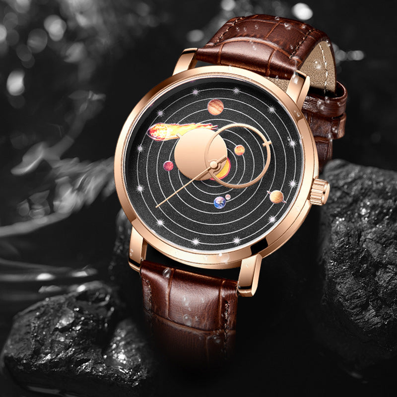 Classic Casual Watch with Genuine Leather Strap