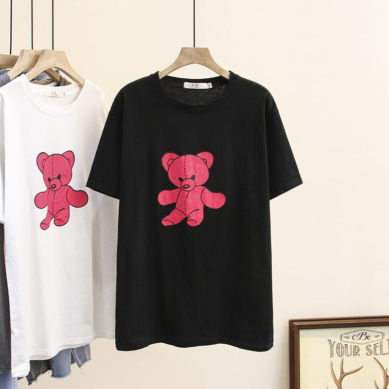 oversized bear print t-shirt