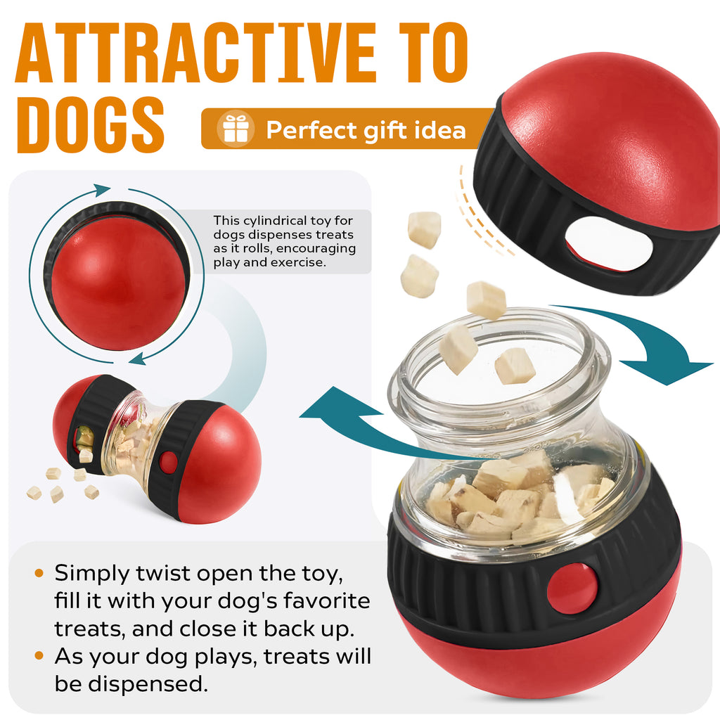Dog Treat Dispensing Puzzle Ball Adjustable Slow Feeder