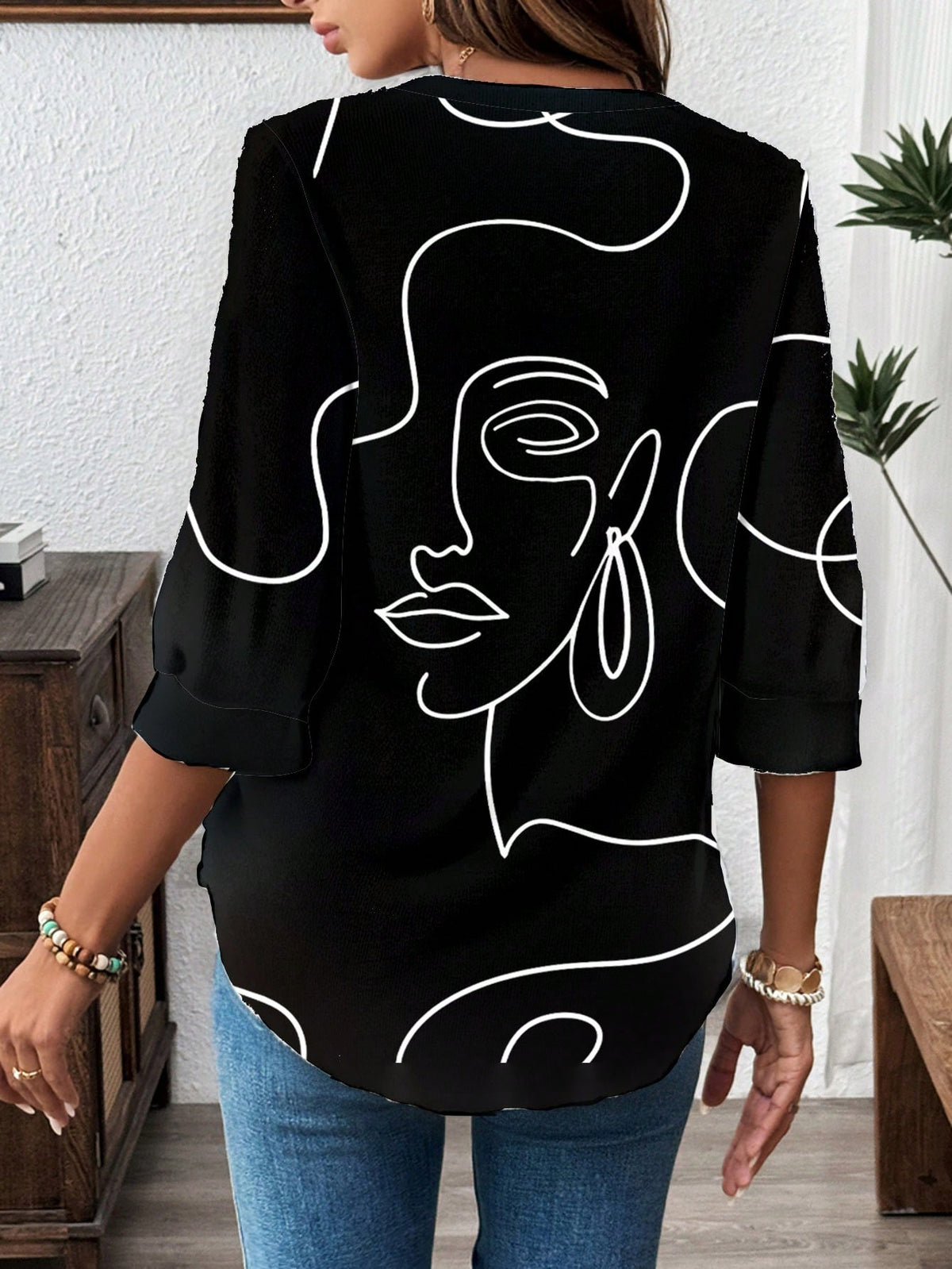womens boho print crop top