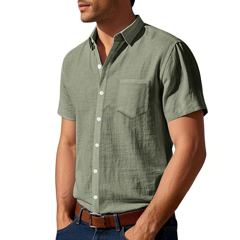 Mens Loose Fit Short Sleeve Shirt Casual Summer Style