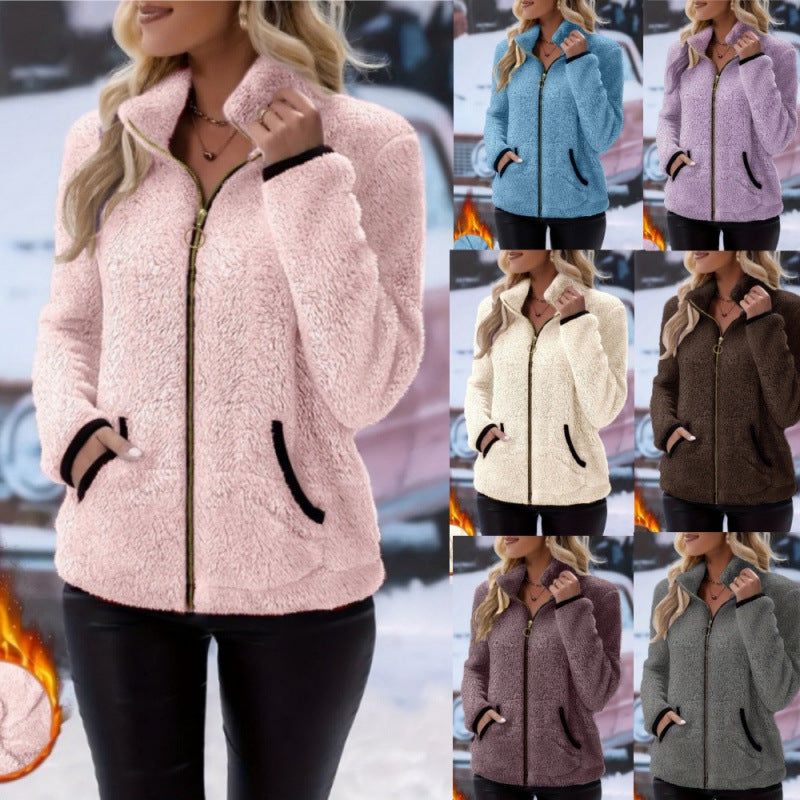 double sided fleece jacket Hooded Zip Up Jacket