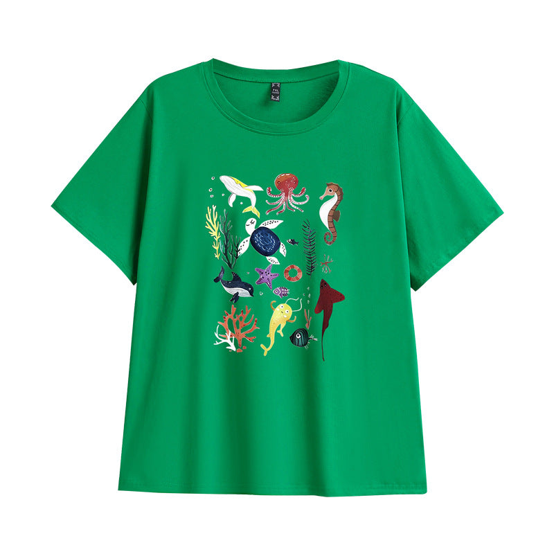 womens plus size ocean world print tshirt