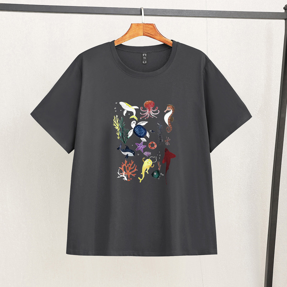 womens plus size ocean world print tshirt