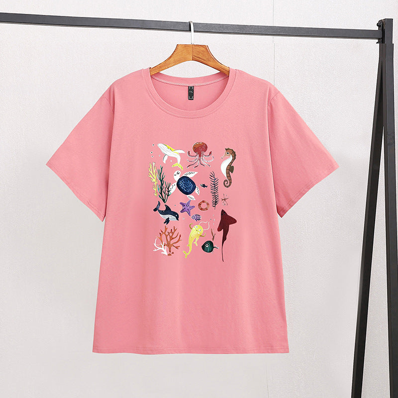womens plus size ocean world print tshirt
