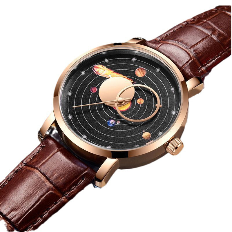 Classic Casual Watch with Genuine Leather Strap
