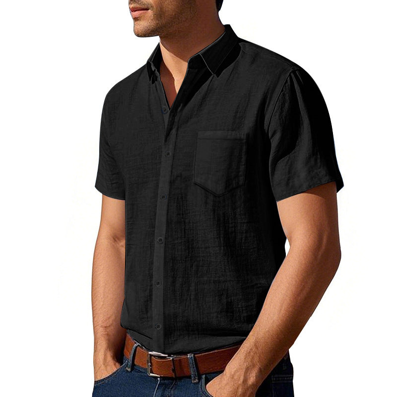 Mens Loose Fit Short Sleeve Shirt Casual Summer Style