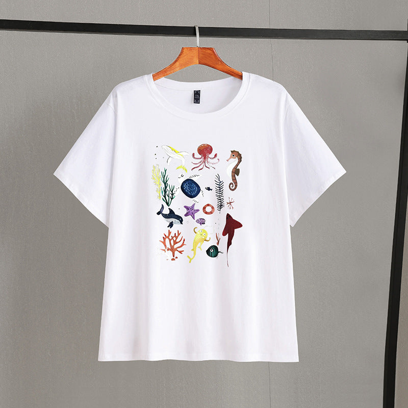 womens plus size ocean world print tshirt