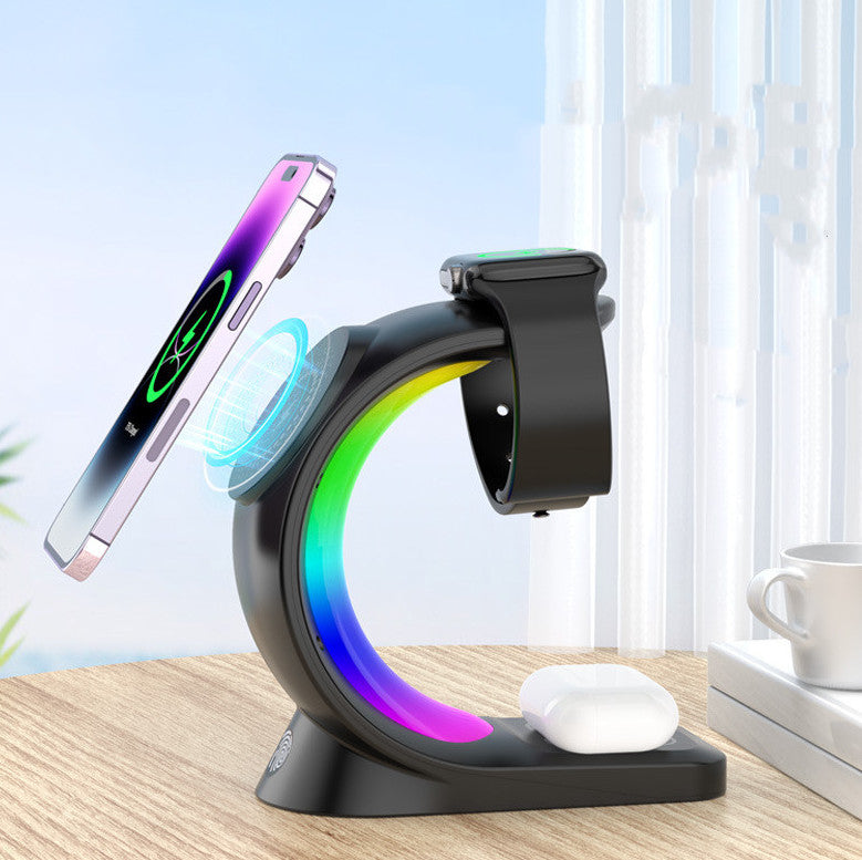 4 in 1 Magnetic Wireless Charging Station with RGB Light