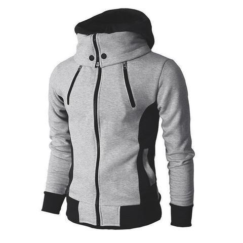 Mens Zip Up Hooded Sweatshirt Jacket Layered Look