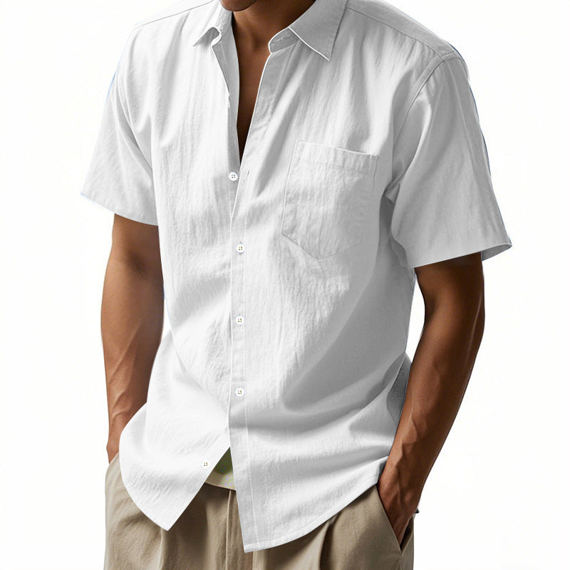 Mens Loose Fit Short Sleeve Shirt Casual Summer Style