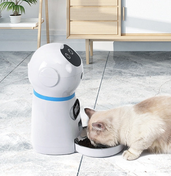 automatic pet feeder with voice recording