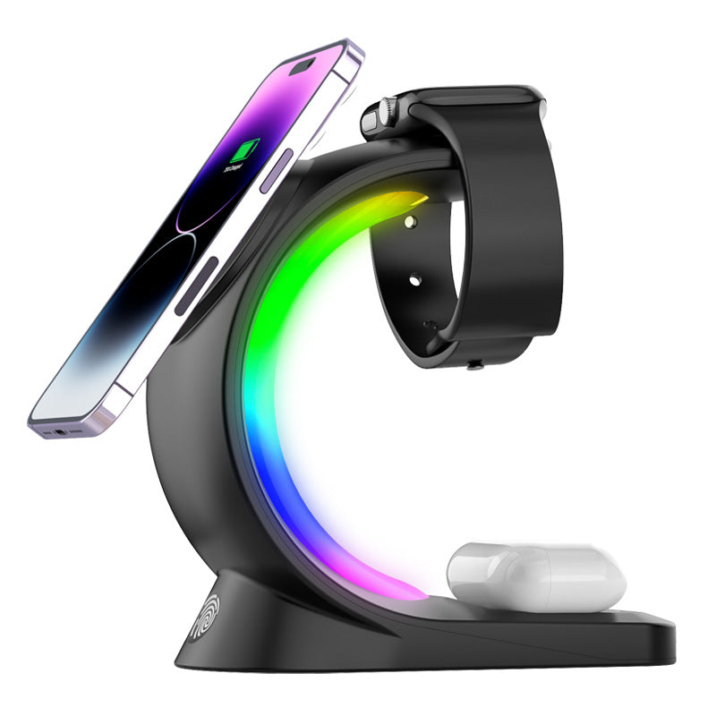 4 in 1 Magnetic Wireless Charging Station with RGB Light