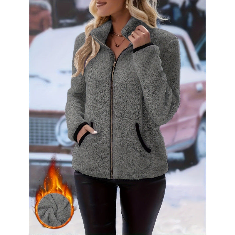 double sided fleece jacket Hooded Zip Up Jacket
