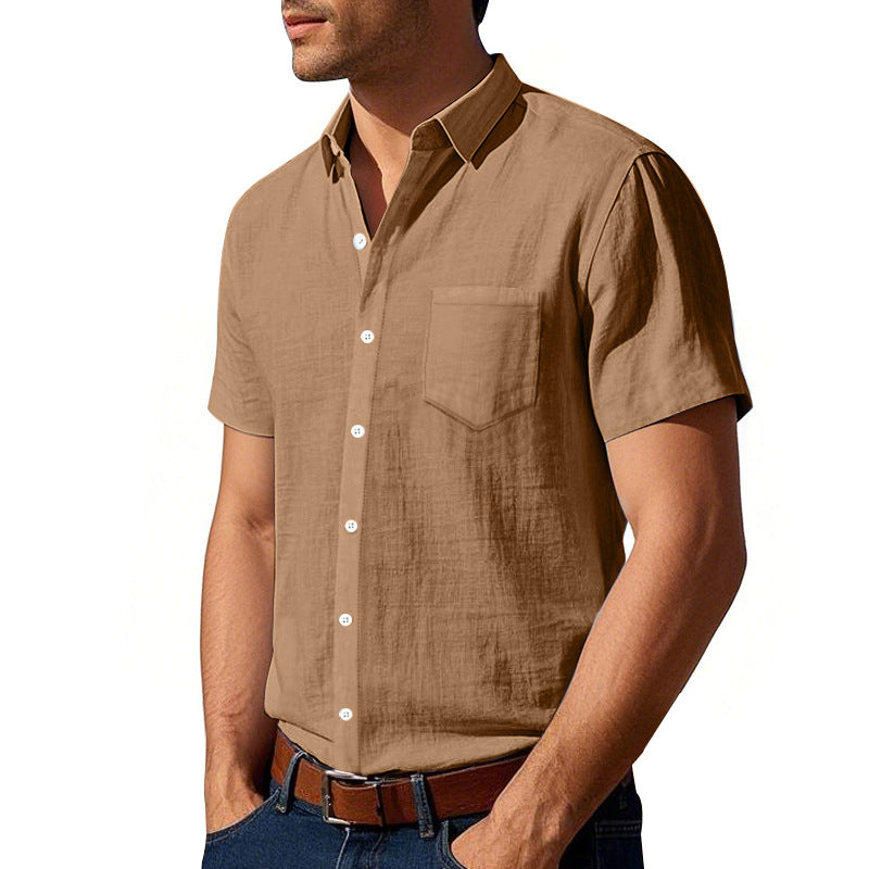 Mens Loose Fit Short Sleeve Shirt Casual Summer Style