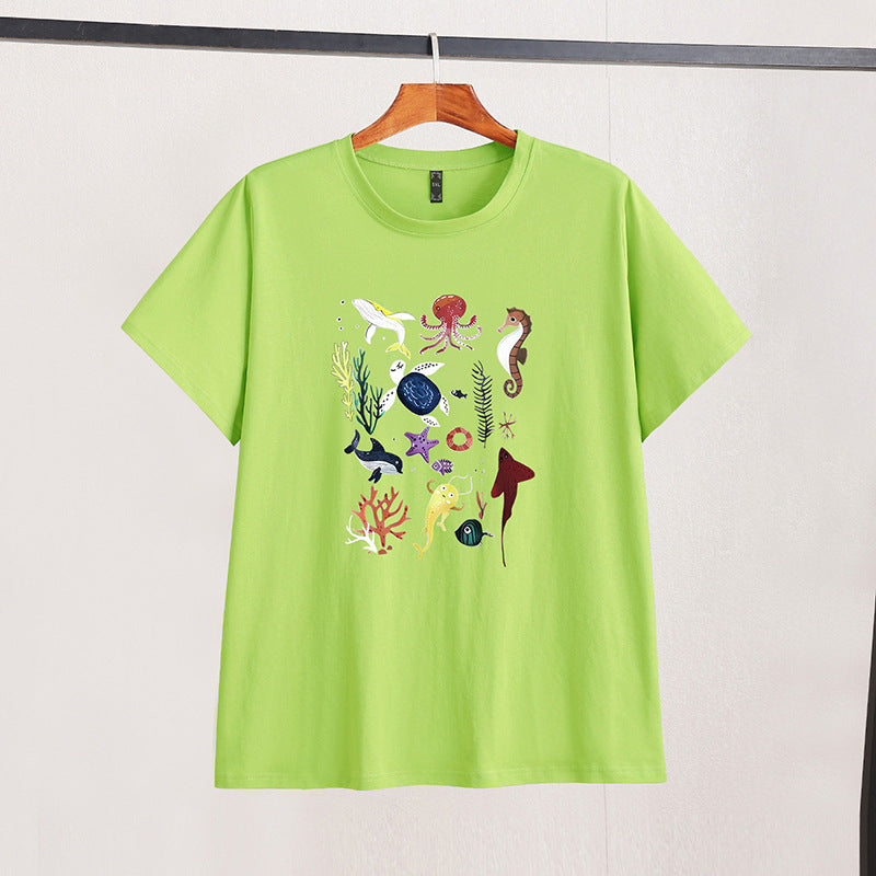 womens plus size ocean world print tshirt