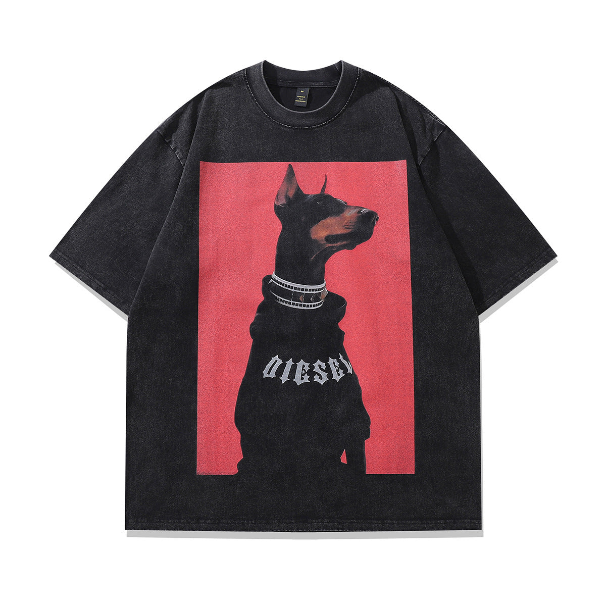 oversized doberman graphic tshirt