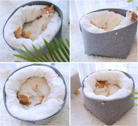 detachable enclosed pet bed