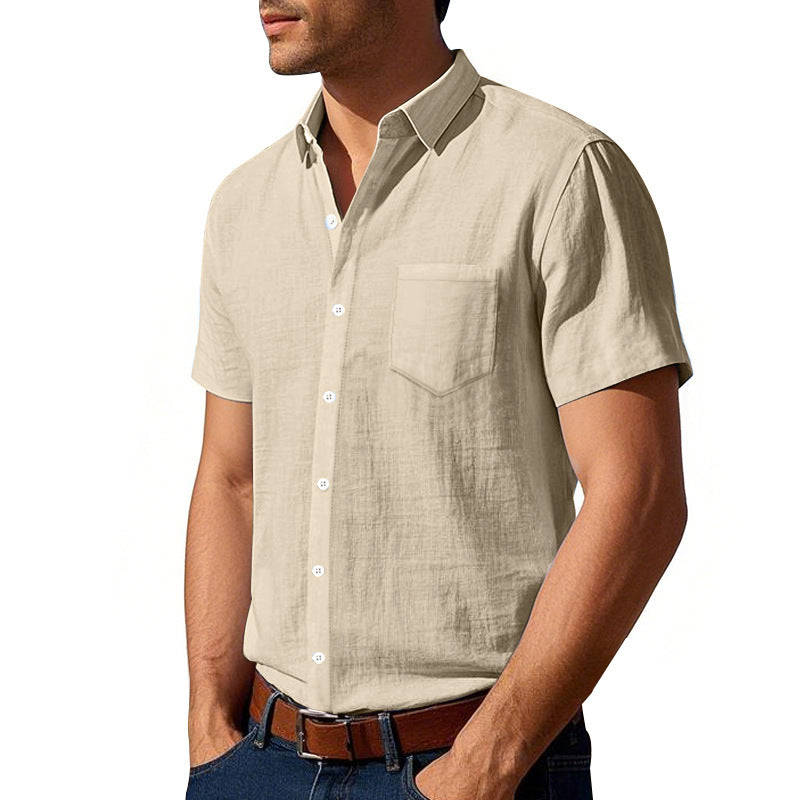 Mens Loose Fit Short Sleeve Shirt Casual Summer Style