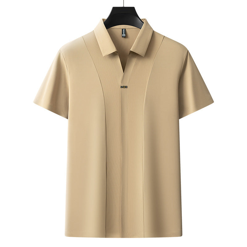 Mens Short Sleeve Polo Shirt Solid Colour