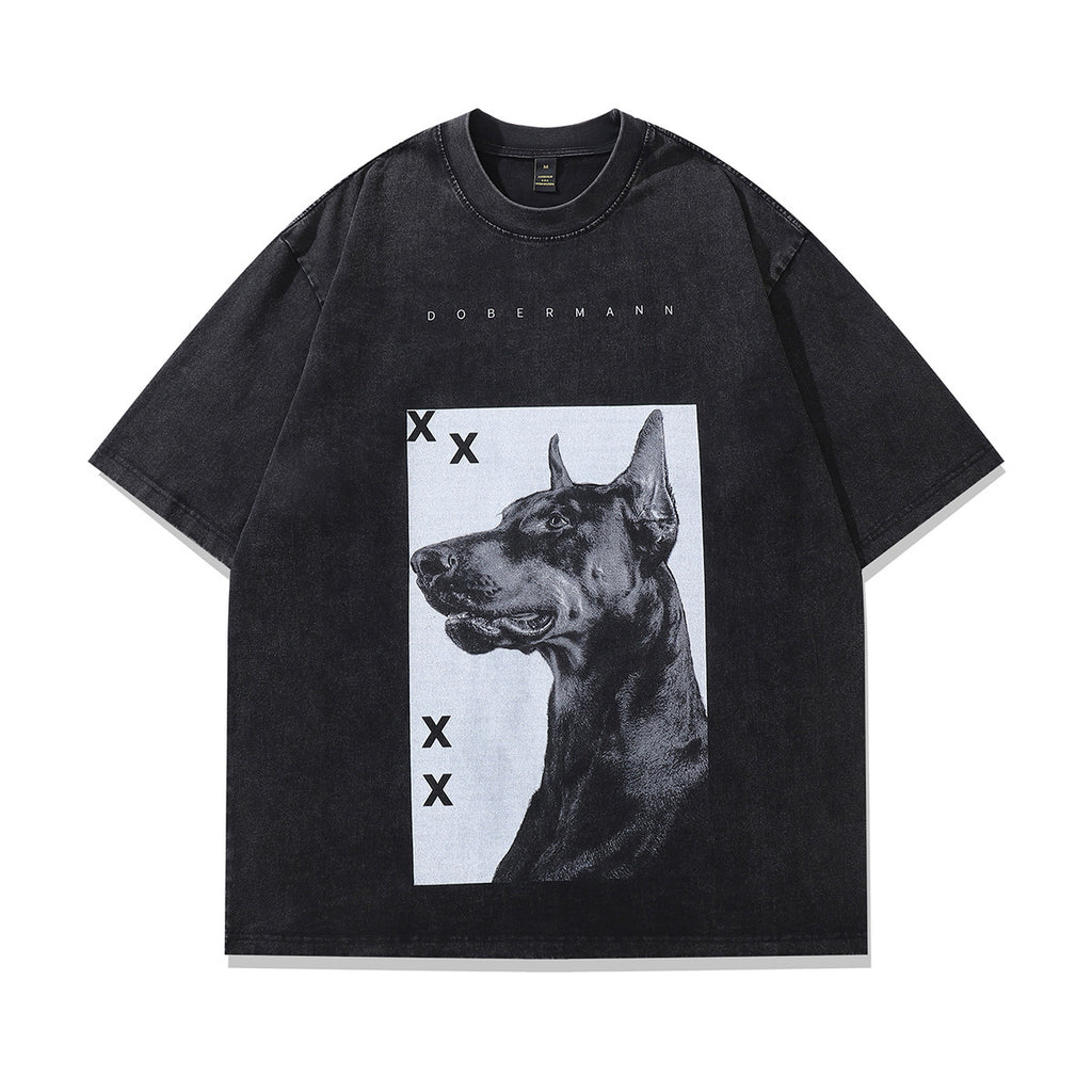 oversized doberman graphic tshirt