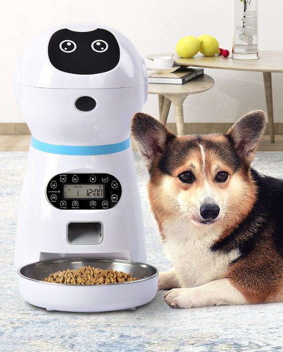 automatic pet feeder with voice recording