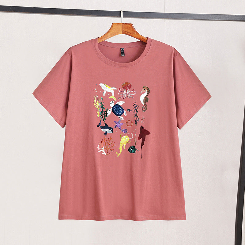 womens plus size ocean world print tshirt
