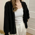 Womens Lightweight Ice Silk Viscose Cardigan Long Sleeve