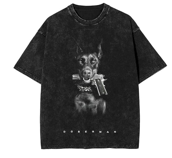 oversized doberman graphic tshirt