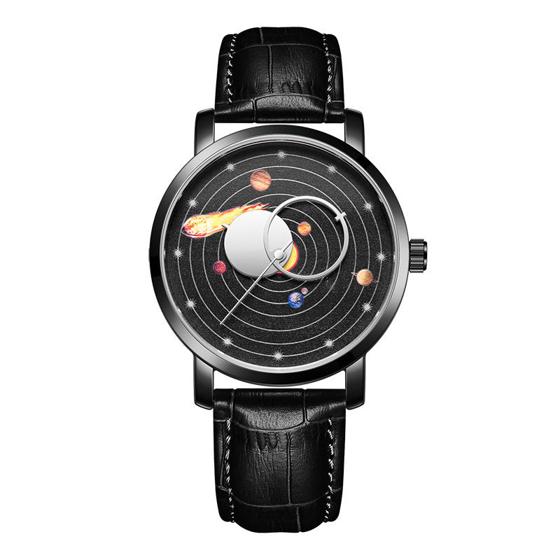 Classic Casual Watch with Genuine Leather Strap